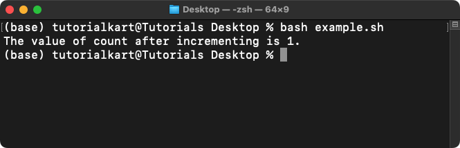 Bash Increment Using Arithmetic Expansion